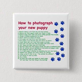 Fotografieren eines neuen Welpen Button