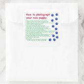 Fotografieren eines neuen Welpen Quadratischer Aufkleber (Tasche)