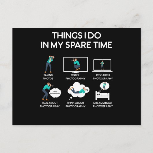 Fotografieren von Dingen, die ich in meiner Freize Postkarte (Vorderseite)