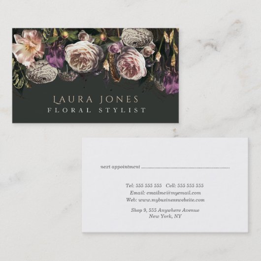 Fotografiert Blumenhaar Blume Florist Stylist Terminkarte (Vorne/Hinten)