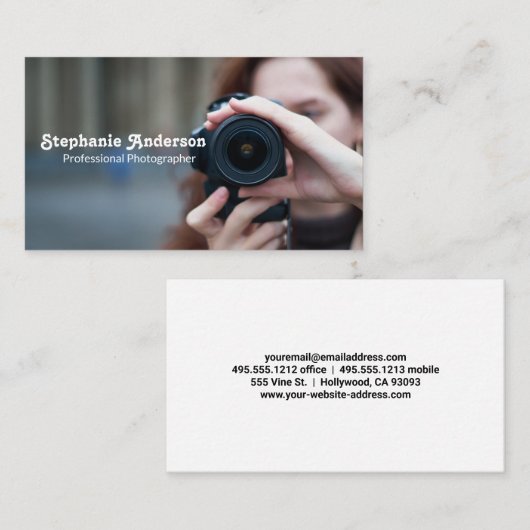 Fotografin Visitenkarte (Vorne/Hinten)