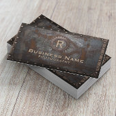 Fotografisch Vintages Monogramm Rusty Metal Visitenkarte