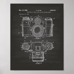 Fotografische Kamera 1959 Patentkunst - Tafel Poster