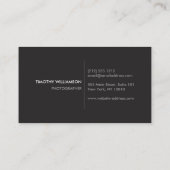 FOTOGRAFISCHE KREISEPATTER IN SCHWARZ (Horizontal) Visitenkarte (Rückseite)