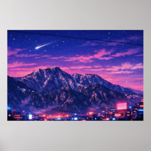 Fotografische Landschaft Neon-Kunst bearbeitet (HG Poster