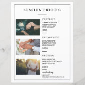 FOTOGRAFISCHE SITZUNGSPREISLISTE (Vorderseite)