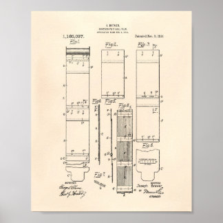 Fotografischer Film 1915 Patent Art Old Peper Poster