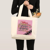 Fotografischer Text Art - Rosa Jumbo Stoffbeutel (Vorderseite (Produkt))