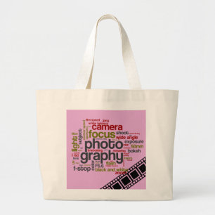 Fotografischer Text Art - Rosa Jumbo Stoffbeutel