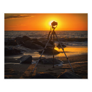 Fotografisches Büro am Strand Fotodruck