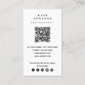 Fotografisches Foto Moderne Social Media QR-Code Visitenkarte (Rückseite)