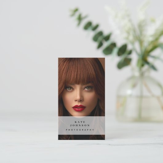 Fotografisches Foto Moderne Social Media QR-Code Visitenkarte (Stehend Vorderseite)