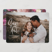 Fotografisches geometrisches Hochzeitsfest-Foto Save The Date (Vorne/Hinten)