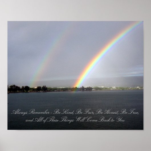 Fotografisches Poster mit doppeltem Regenbogen (Vorne)