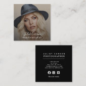 Fotografisches Script-Foto Quadratische Visitenkarte (Vorne/Hinten)
