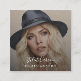 Fotografisches Script-Foto Quadratische Visitenkarte