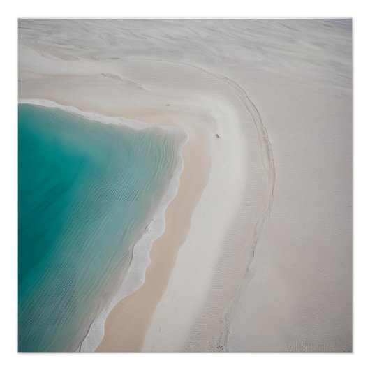 Fotografy Beach Sand Beige Neutral Blue Poster (Vorderseite)