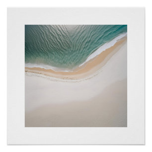 Fotografy Beach Sand Beige Neutral Blue Poster