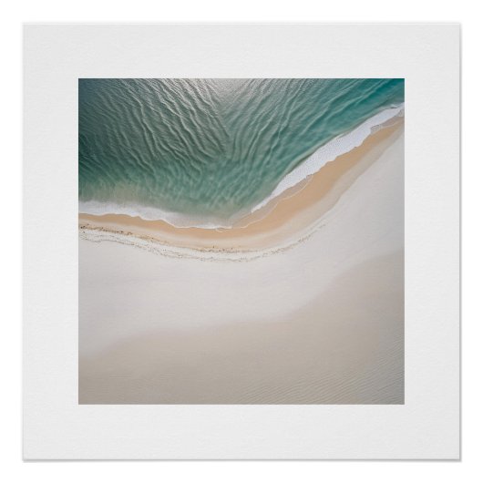 Fotografy Beach Sand Beige Neutral Blue Poster (Vorderseite)