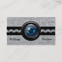 Fotografy Business Card Silver Elegante Monogram