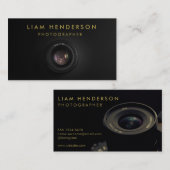 Fotografy Business Cards Black Gold Fotograf Visitenkarte (Vorne/Hinten)