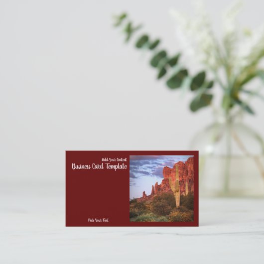 Fotografy Desert Mountain Sunset Business Card Visitenkarte (Stehend Vorderseite)