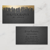 Fotografy Studio Gold Tropfen Elegant Black Visitenkarte (Vorne/Hinten)