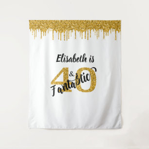 Fotohintergrund Fotobox 40 und Fantastische Party  Wandteppich