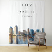 Fotohintergrund Hochzeit Skyline San Diego Wandteppich (Beispiel)