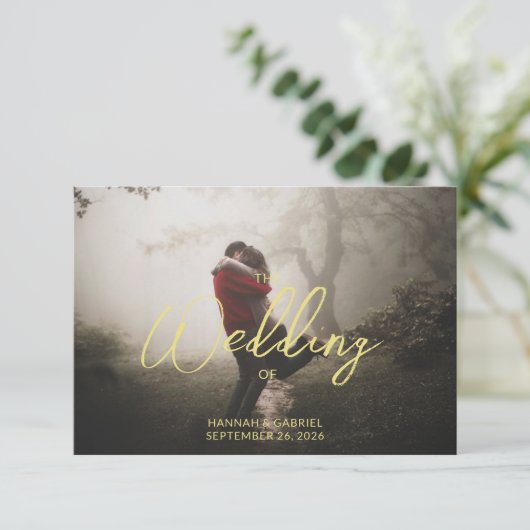 Fotohochzeit als Wahl hinzufügen RSVP Karte (Stehend Vorderseite)