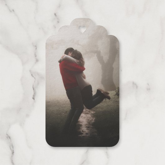 Fotohochzeit hinzufügen geschenkanhänger (Rückseite)