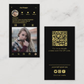 Fotoinstagramm Foto Grid Qr Code Back Visitenkarte (Vorne/Hinten)