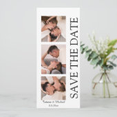 Fotokabine mit modernem 3-Foto-qm-Code Save the Da Einladung (Stehend Vorderseite)