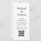 Fotokabine mit modernem 3-Foto-qm-Code Save the Da Einladung (Rückseite)