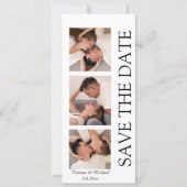 Fotokabine mit modernem 3-Foto-qm-Code Save the Da Einladung (Vorderseite)