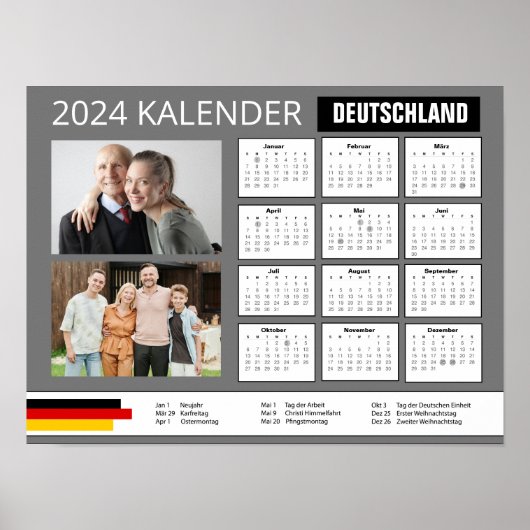 Fotokalender 2024 Selbst Gestalten | Deutschland Poster (Vorne)