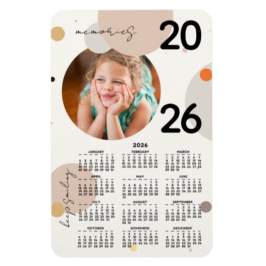 Fotokalender 2026 Keep Smiling Flexibler Magnet (Vertikal)