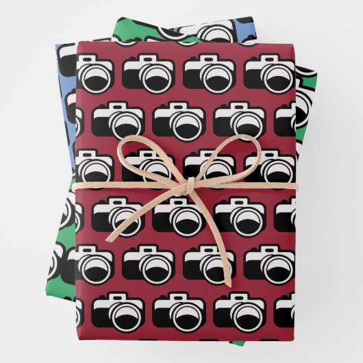 Fotokamera Design Wrapping Paper Geschenkpapier Set (Beispiel)