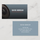 Fotokamera Lens Dusty Blue Visitenkarte (Vorne/Hinten)