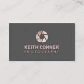 Fotokamera Lens Rose Gold Visitenkarte (Vorderseite)