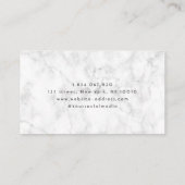 Fotokamera Lens White Marble Visitenkarte (Rückseite)
