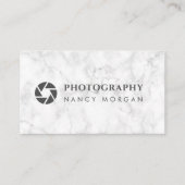 Fotokamera Lens White Marble Visitenkarte (Vorderseite)