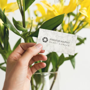 Fotokamera Lens White Marble Visitenkarte