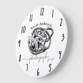 Fotokamera Moderne Minimale Logo-Grafik Große Wanduhr (Winkel)