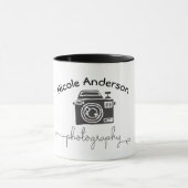 Fotokamera Moderne Minimale Logo-Grafik Tasse (Zentrum)