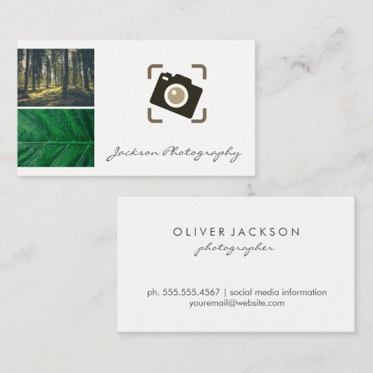 Fotokamera-Symbol für die Natur im Freien Visitenkarte (Vorne/Hinten)