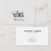 Fotokamera Visitenkarte Blumenmuster (Vorne/Hinten)