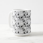 Fotokameras in Schwarzweiß Kaffeetasse (Vorderseite Links)