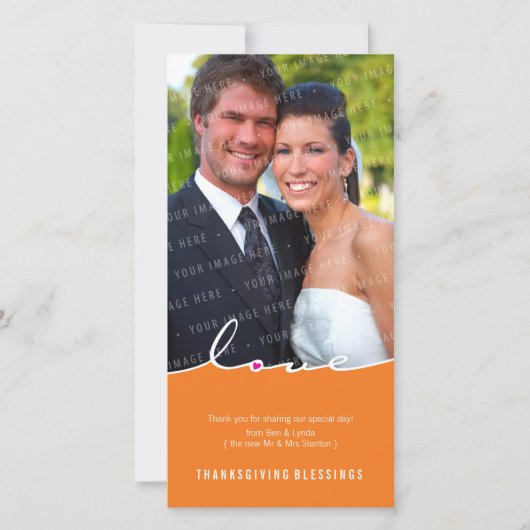 FOTOKARTE Erntedank: Liebe Division 1 Feiertagskarte (Vorderseite)