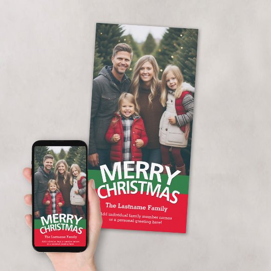 Fotokarte: Frohe Weihnachten mit 1 großes Foto